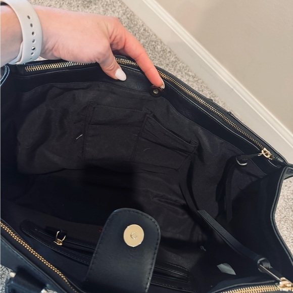 Black Leather Tote Bag - Picture 7 of 12